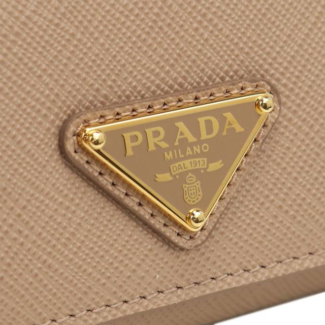 PRADA プラダ サフィアーノトライアングル 三つ折り財布 1MH042 QHH F0236 CIPRIA レディース ピンクベージュ_1