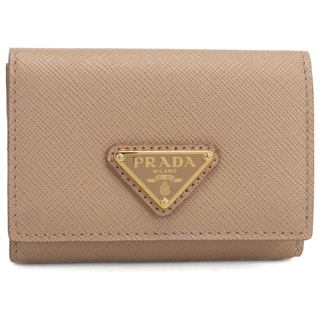 PRADA プラダ サフィアーノトライアングル 三つ折り財布 1MH042 QHH