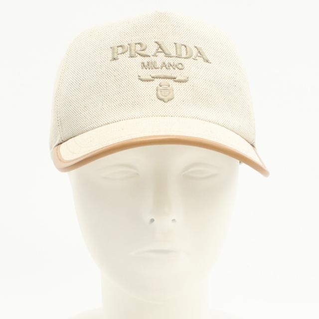 PRADA プラダ リネン混紡 ベースボールキャップ 2HC179 ZPX F0018 メンズ アイボリー_1
