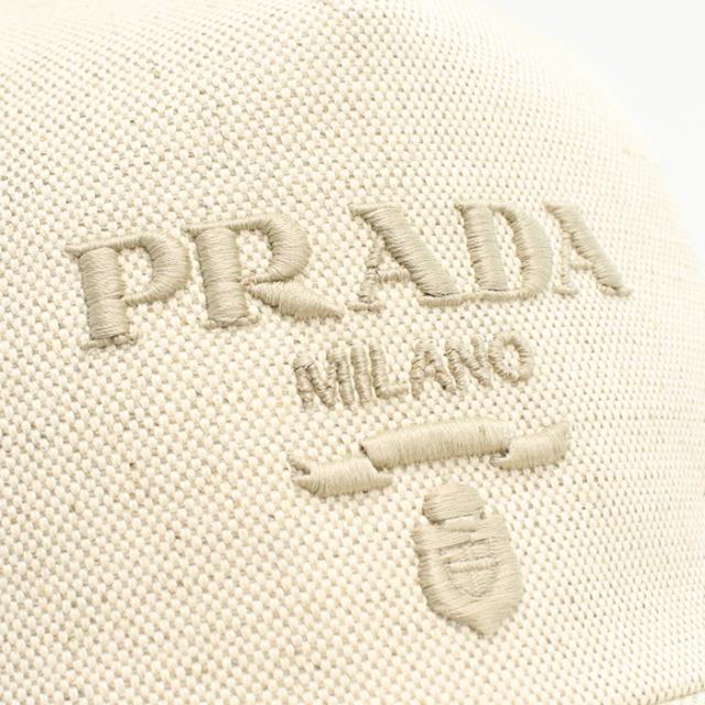 PRADA プラダ リネン混紡 ベースボールキャップ 2HC179 ZPX F0018 メンズ アイボリー_2