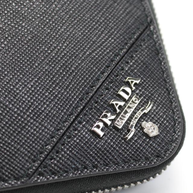 PRADA プラダ 長財布ラウンドファスナー 2ML317 QME F0002 メンズ ブラック