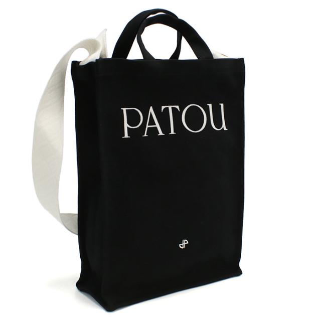 PATOU パトゥ トートバッグ ヴァーティカル 2WAY ショルダーバッグ ロゴ AC0620076 999B レディース ブラック