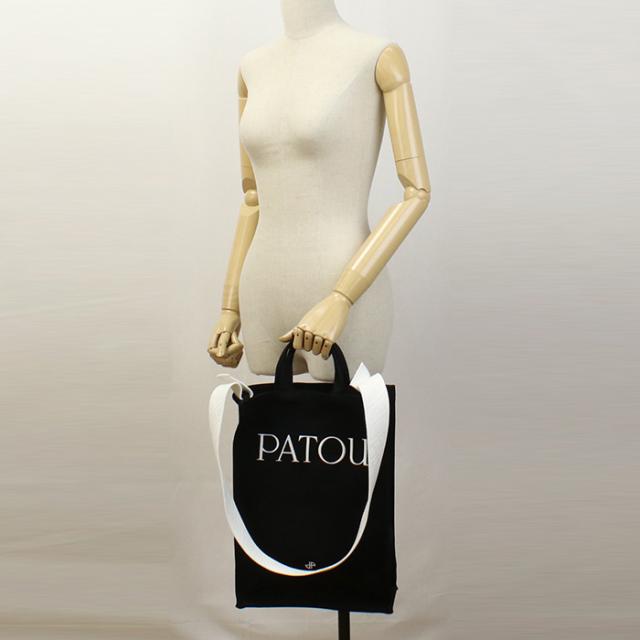 PATOU パトゥ トートバッグ ヴァーティカル 2WAY ショルダーバッグ ロゴ AC0620076 999B レディース ブラック_4