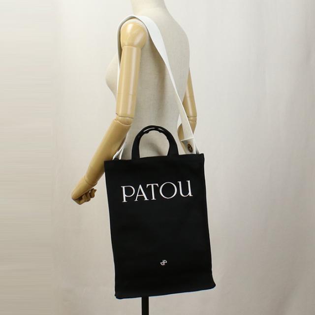 PATOU パトゥ トートバッグ ヴァーティカル 2WAY ショルダーバッグ ロゴ AC0620076 999B レディース ブラック_5