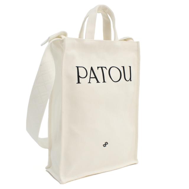 PATOU パトゥ トートバッグ ヴァーティカル 2WAY ショルダーバッグ ロゴAC0620076 001W レディース ホワイト