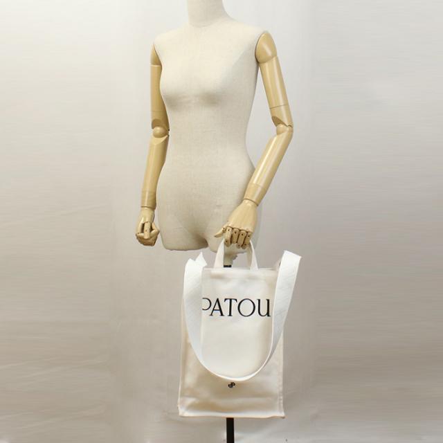 PATOU パトゥ トートバッグ ヴァーティカル 2WAY ショルダーバッグ ロゴAC0620076 001W レディース ホワイト_4
