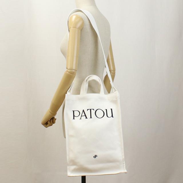 PATOU パトゥ トートバッグ ヴァーティカル 2WAY ショルダーバッグ ロゴAC0620076 001W レディース ホワイト_5