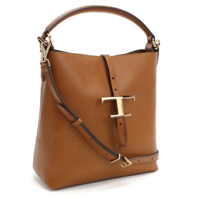 TOD’S トッズ Tタイムレス ショルダーバッグ XBWTSEK0100 XSO S410 レディース ブラウン