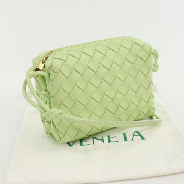 中古良品BOTTEGA VENETA ボッテガ・ヴェネタ ショルダーバッグ イントレチャート レディース グリーン