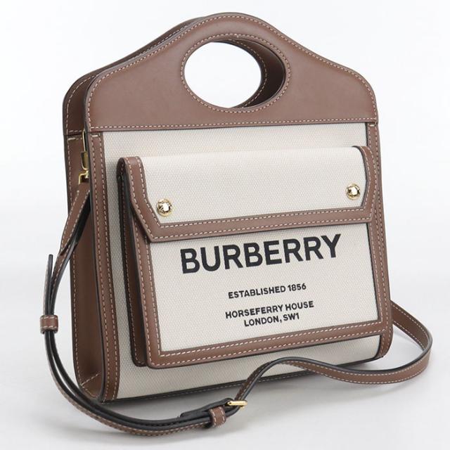 中古良品BURBERRY バーバリー ハンドバッグ 80393611 ミニポケットバッグ　2WAY レディース ベージュ