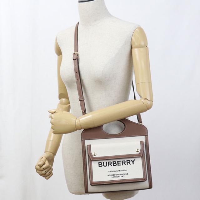 中古良品BURBERRY バーバリー ハンドバッグ 80393611 ミニポケットバッグ　2WAY レディース ベージュ_8