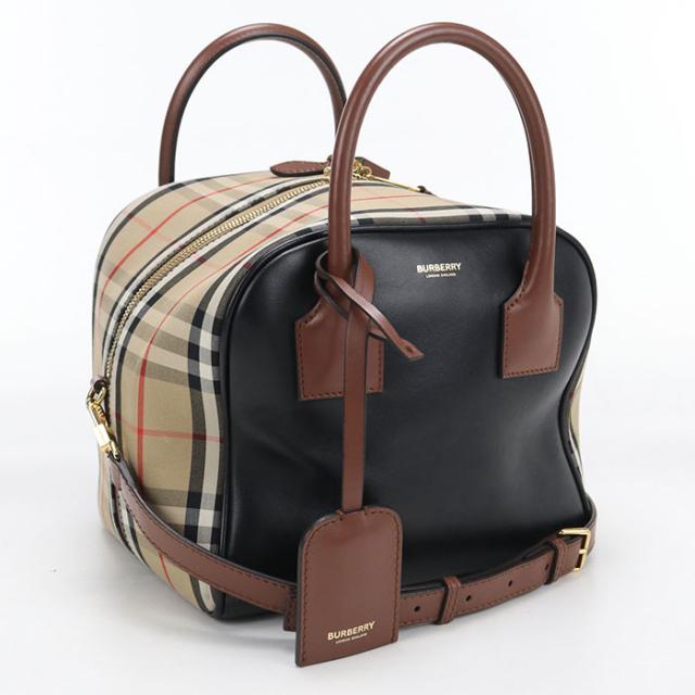 中古良品BURBERRY バーバリー ハンドバッグ キューブバッグ 2WAY ノバ 