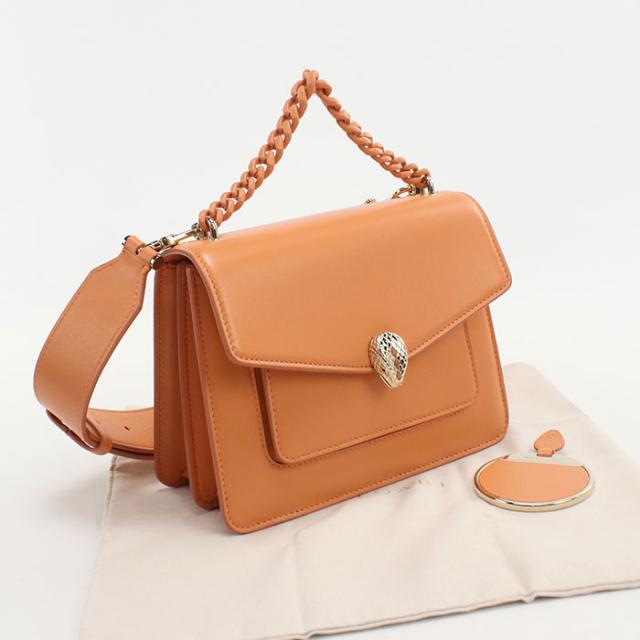 中古良品BVLGARI ブルガリ ショルダーバッグ 2WAY セルペンティフォーエバー レディース オレンジ