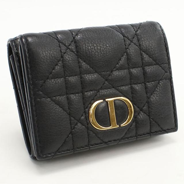 美品✨ Dior ディオール 三つ折り財布 財布レディース ブラック カロ 中古良品DIOR ディオール 三つ折り財布 ディオール カロ レディース