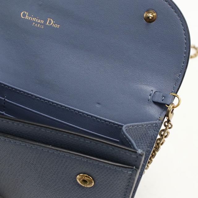 中古良品DIOR ディオール チェーンウォレット サドル レディース ブルー_4