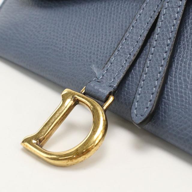 中古良品DIOR ディオール チェーンウォレット サドル レディース ブルー_6