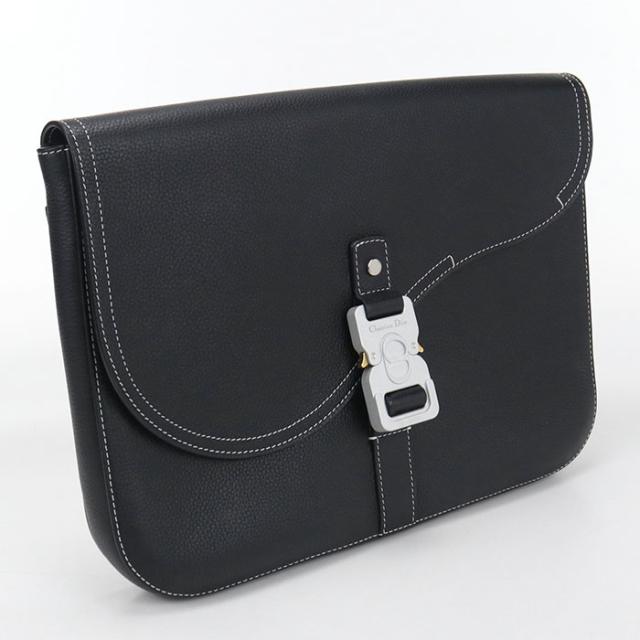 中古良品DIOR ディオール クラッチバッグ サドル メンズ ブラック