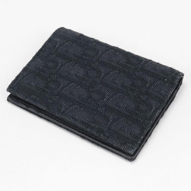 中古良品DIOR ディオール カードケース 2ESCH138YSE 2つ折りカードホルダー ディオールオブリーク メンズ ブラック_1