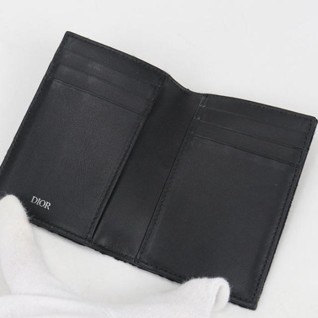 中古良品DIOR ディオール カードケース 2ESCH138YSE 2つ折りカードホルダー ディオールオブリーク メンズ ブラック_2