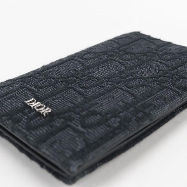中古良品DIOR ディオール カードケース 2ESCH138YSE 2つ折りカードホルダー ディオールオブリーク メンズ ブラック_6