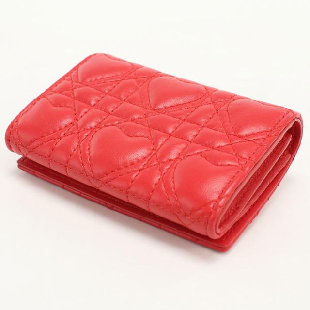 【中古・未使用】DIOR ディオール 二つ折り財布 グリシンウォレット ディオール カロ レディース レッド_1