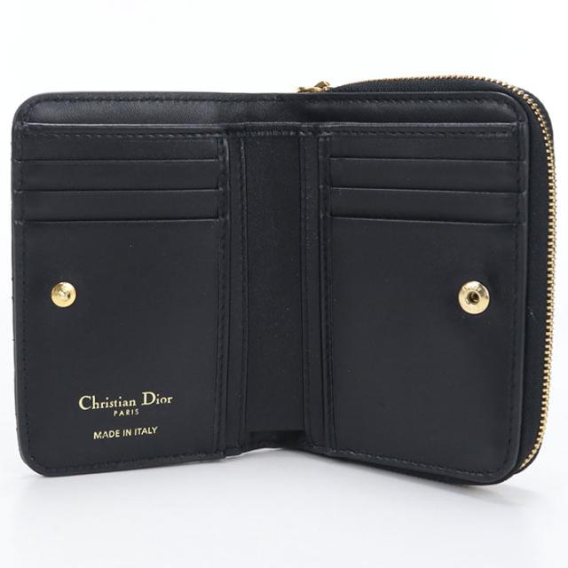 中古良品DIOR ディオール 二つ折り財布 スカーレットウォレット ディオールジョリー レディース ブラック_2