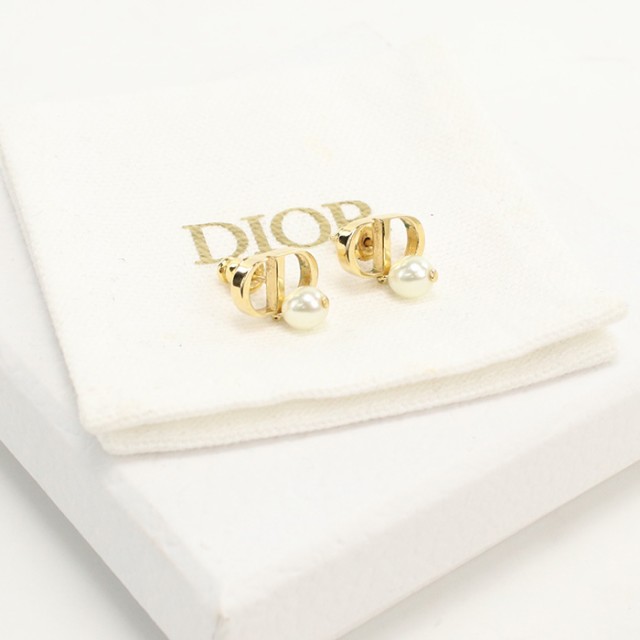 ディオール ピアス DIOR Tribales Earring メタル レジン パール