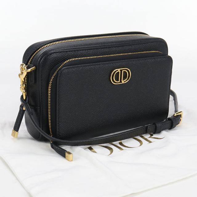 【中古・未使用】DIOR ディオール 斜め掛け ショルダーバッグ S7431UBAE ダブルポーチ ディオール カロ レディース ブラック