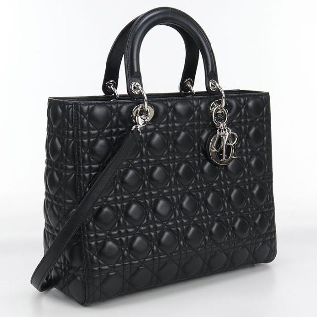 中古良品DIOR ディオール ハンドバッグ CAL44561 バッグ ラージ レディディオール レディース ブラック