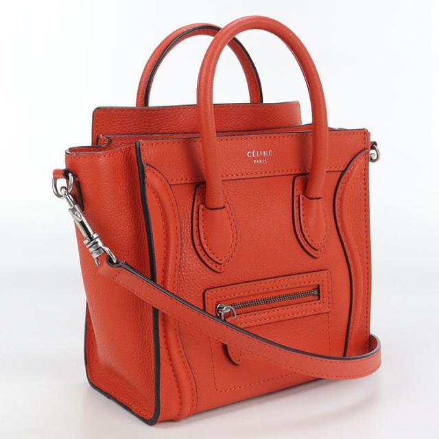 中古良品CELINE セリーヌ ハンドバッグ ラゲージ ナノ レディース レッド