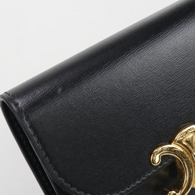 中古良品CELINE セリーヌ 三折財布 10D783DPV.38NO スモール フラップウォレット トリオンフ レディース ブラック_5