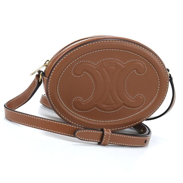 【中古・未使用】CELINE セリーヌ 斜め掛け ショルダーバッグ トリオンフ レディース ブラウン