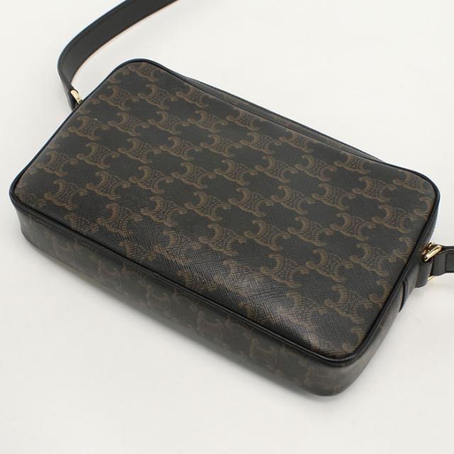 中古良品CELINE セリーヌ 斜め掛け ショルダーバッグ ミディアムメッセンジャーバッグ トリオンフキャンバス レディース ブラウン_1