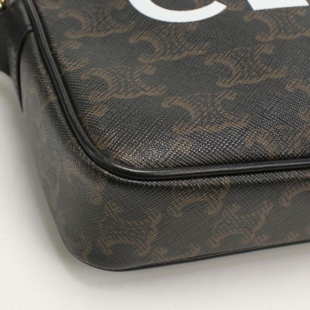 中古良品CELINE セリーヌ 斜め掛け ショルダーバッグ ミディアムメッセンジャーバッグ トリオンフキャンバス レディース ブラウン_4