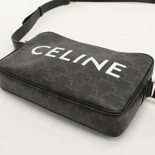 中古良品CELINE セリーヌ 斜め掛け ショルダーバッグ ミディアムメッセンジャーバッグ トリオンフキャンバス レディース ブラウン_6