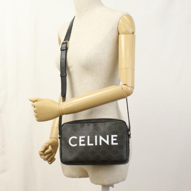 中古良品CELINE セリーヌ 斜め掛け ショルダーバッグ ミディアムメッセンジャーバッグ トリオンフキャンバス レディース ブラウン_7