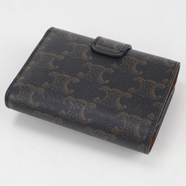 中古良品CELINE セリーヌ 三つ折り財布 ファインストラップウォレットニノ トリオンフキャンバス レディース ブラウン_1