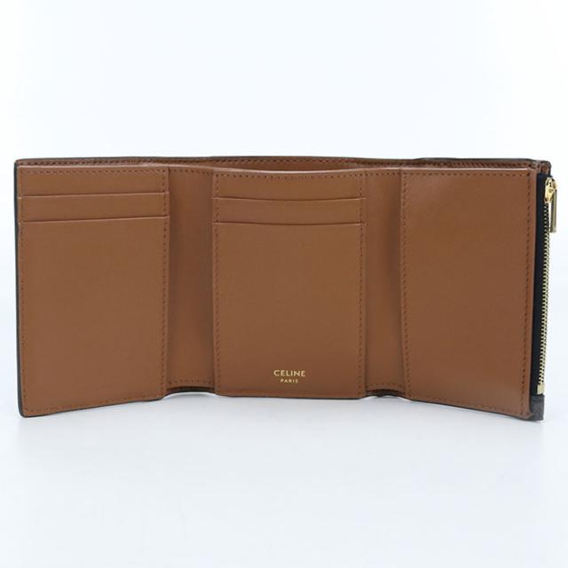 中古良品CELINE セリーヌ 三つ折り財布 ファインストラップウォレットニノ トリオンフキャンバス レディース ブラウン_2