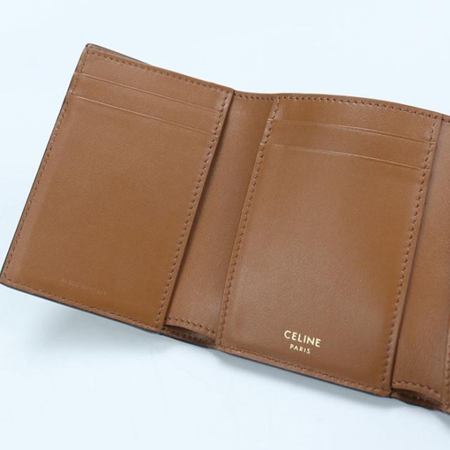 中古良品CELINE セリーヌ 三つ折り財布 ファインストラップウォレットニノ トリオンフキャンバス レディース ブラウン_5