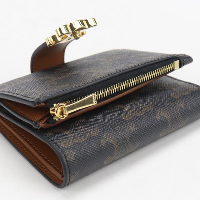 中古良品CELINE セリーヌ 三つ折り財布 ファインストラップウォレットニノ トリオンフキャンバス レディース ブラウン_8