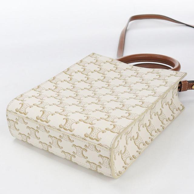 中古良品CELINE セリーヌ ハンドバッグ 19437 2BZK ミニ バーティカル カバ トリオンフキャンバス レディース ホワイト_1