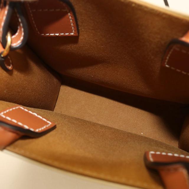 中古良品CELINE セリーヌ ハンドバッグ 19437 2BZK ミニ バーティカル カバ トリオンフキャンバス レディース ホワイト_3