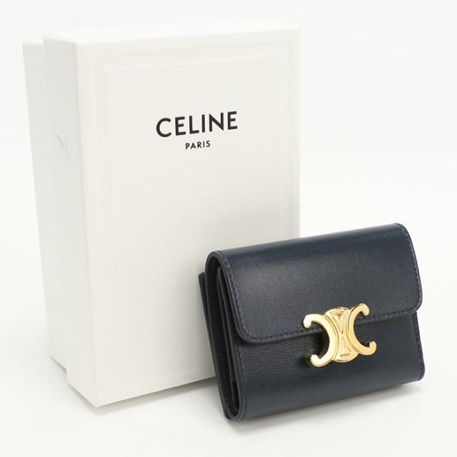 【美品/希少】CELINE ヴィンテージ がま口コンパクトウォレット トリオンフ CELINE トリオンフ シャイニーカーフスキン コイン入れ付