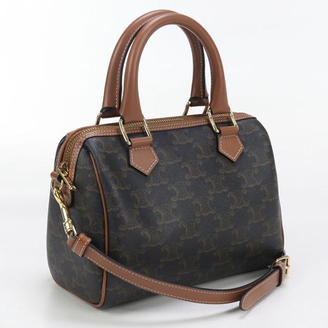 中古CELINE セリーヌ ミニボストン 113772CAS.04LU スモール 2WAY トリオンフキャンバス レディース ブラウン