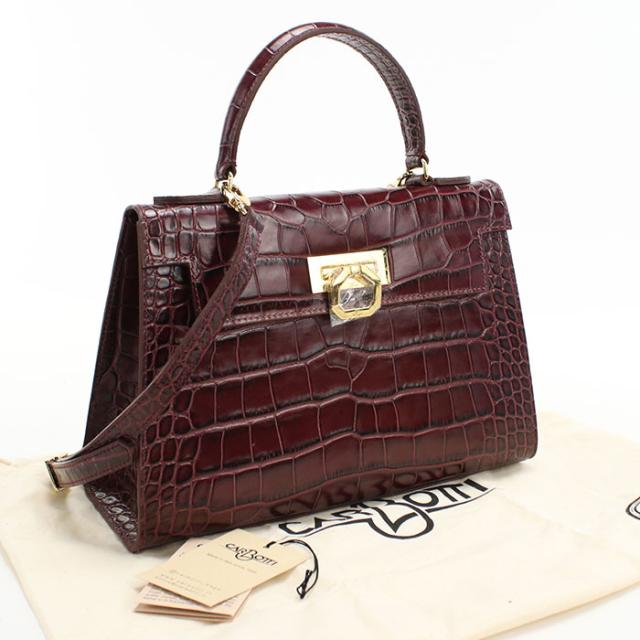 【中古・未使用】CARBOTTI カルボッティ ハンドバッグ 243 2WAY ショルダーバッグ レディース ワインレッド