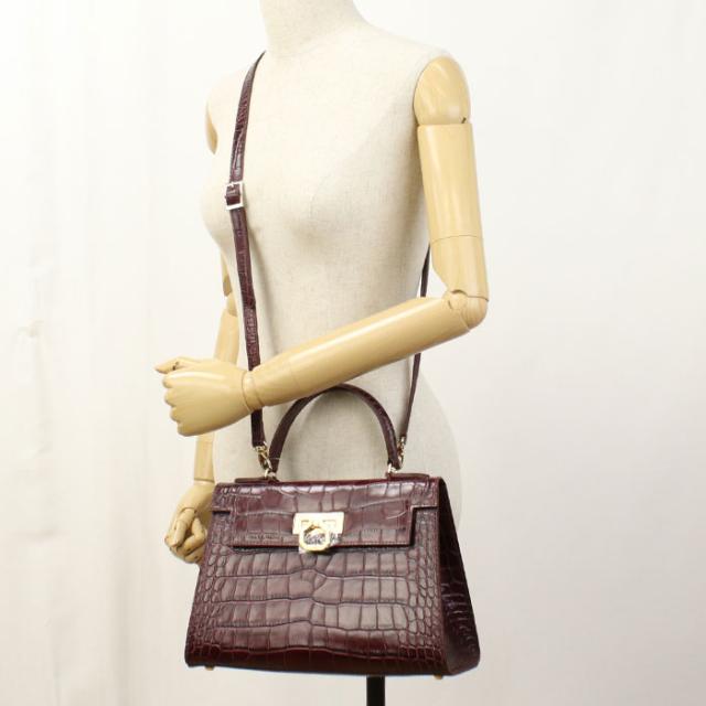 【中古・未使用】CARBOTTI カルボッティ ハンドバッグ 243 2WAY ショルダーバッグ レディース ワインレッド_7