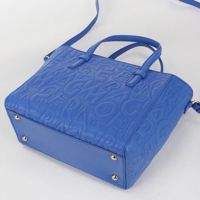 中古美品FERRAGAMO フェラガモ トートバッグ 21 F963 2WAY レディース ブルー