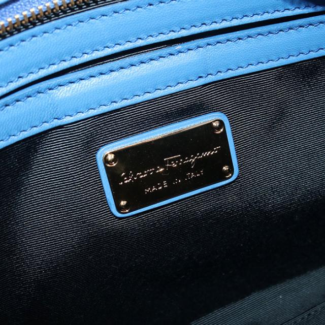 中古美品FERRAGAMO フェラガモ トートバッグ 21 F963 2WAY レディース ブルー
