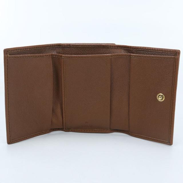 中古良品GUCCI グッチ 三折財布小銭入付き 658633 コンパクトウォレット バンブー ダイアナ レディース ブラウン