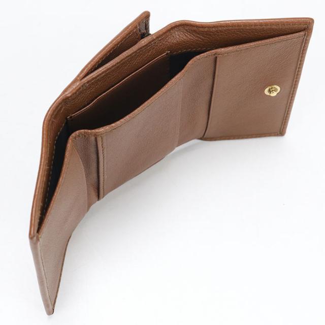 中古良品GUCCI グッチ 三折財布小銭入付き 658633 コンパクトウォレット バンブー ダイアナ レディース ブラウン